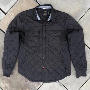 Quilted Black Jacket w/ Suede Elbow Patches